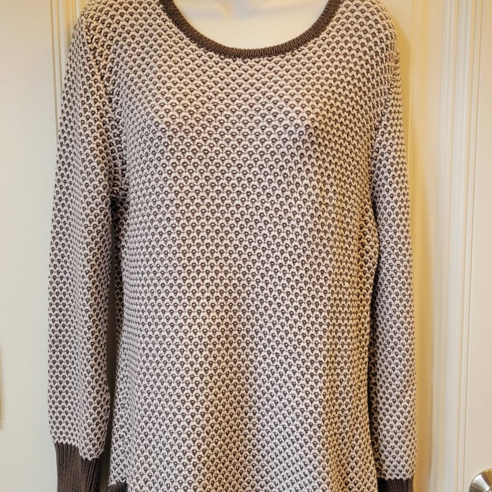 Marble Cotton Blend Crewneck Sweater